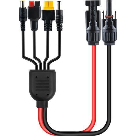 1 Câble Solaire 4 En 1, Connecteur Anderson, XT60, DC7909, DC5521, Fil Cuivre 16AWG, Pour Générateur Portable (1/5)