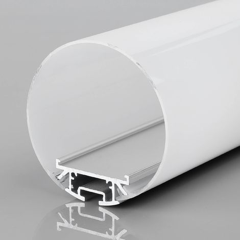Profil cylindrique suspendu pour ruban LED - ø 60 mm - Avec - Argent