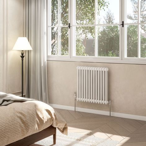AVER-GROWTH 2 Column Traditional Cast Iron Style Radiator White 600x605mm (1/5)