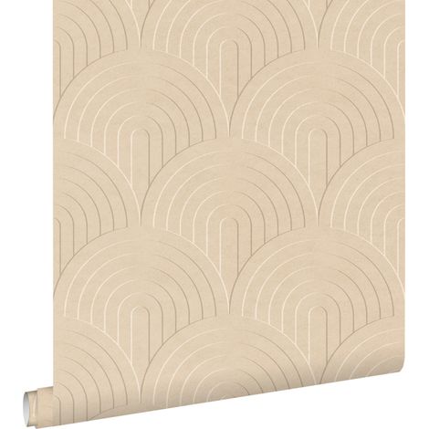 papier peint effet 3D beige chaud - ESTAhome (1/5)