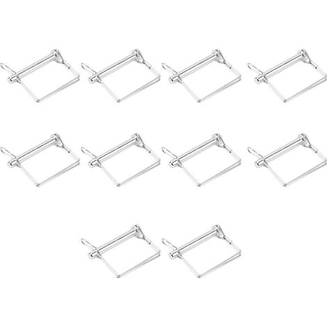 10 Broches de verrouillage rapide 70mm en fer galvanisé argenté pour attelage de remorque - Sécurité lourde pour tondeuses (1/5)