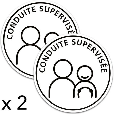 Signaletique.Biz France – Lot de 2 disques magnétiques 15 cm – Conduite supervisée – Signalisation obligatoire pour apprentis conducteurs – Résistants aux intempéries