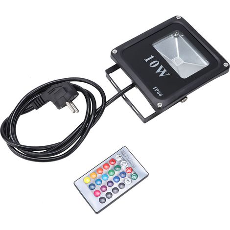 Projecteur LED RGB 10W, 85-265V CA, étanche, pour jardin et pelouse extérieur, prise UE (1/5)