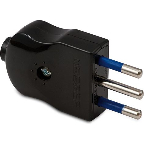 Spina della serie Compact 2 poli+T 10 A colore Nero Master 05020N