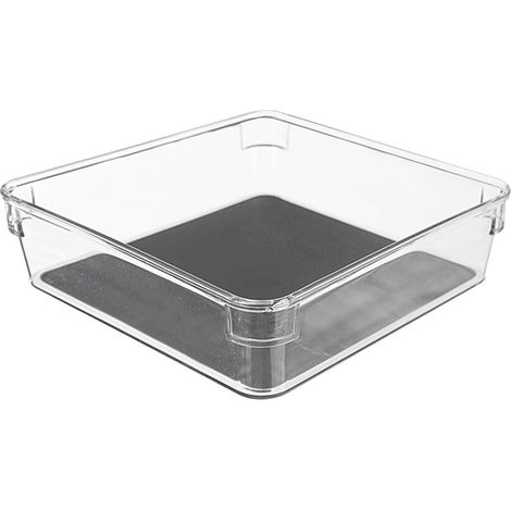 Boîte de rangement grise 16x16x4,5 cm (1/5)