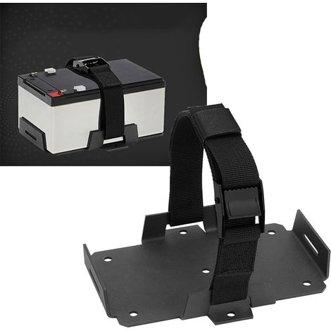 Plateau de batterie en aluminium avec sangle de fixation réglable, adapté aux batteries 12V/6V, 715AH. (1/5)