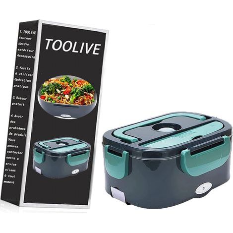 Lunch Box Chauffante Electrique Gamelle Chauffante 1.5 L Boîte Chauffante Repas en Acier Inoxydable 3 en 1 Lunchbox Isotherme 12V 24V 220V Lunch Box Chauffant pour Voiture Camion Bureau- (1/5)