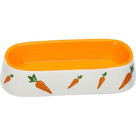 Bassin de nourriture pour lapin Fournitures pour animaux de compagnie Bol en céramique Mignon dessin animé Carotte Lapin Bol d'alimentation pour lapin (1/5)