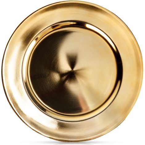 Plato base dorado, mantel individual decorativo, bandeja, plato grande (1/5)