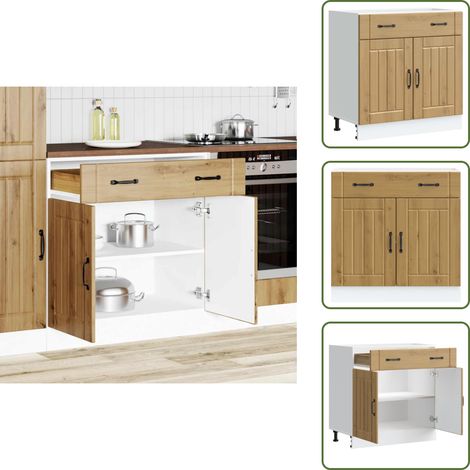 Muebles de cocina - vidaXL Mueble bajo de cocina Lucca roble artesanal - Cocina organizada