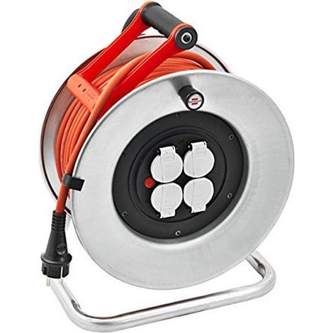 Brennenstuhl 1207951 Silver XL - Avvolgicavo elettrico, IP44 40 m H07RN-F 3G2,5