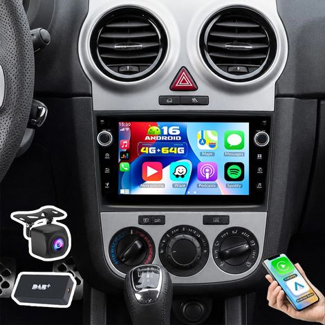 Autoradio Android pour Opel Corsa D (2006-2014) – CarPlay, GPS, Navigation, Bluetooth, Wi-Fi - 4+64G DAB+ CAM