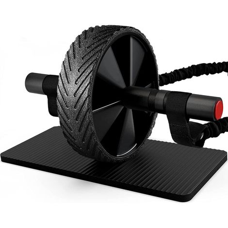 Rouleau d'exercice abdominal avec genouillère antidérapante, bande de résistance et tapis, équipement de fitness à domicile pour hommes et femmes (1/5)