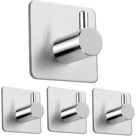 4er-Pack robuste Wandhaken, selbstklebende Edelstahlhaken (1/4)
