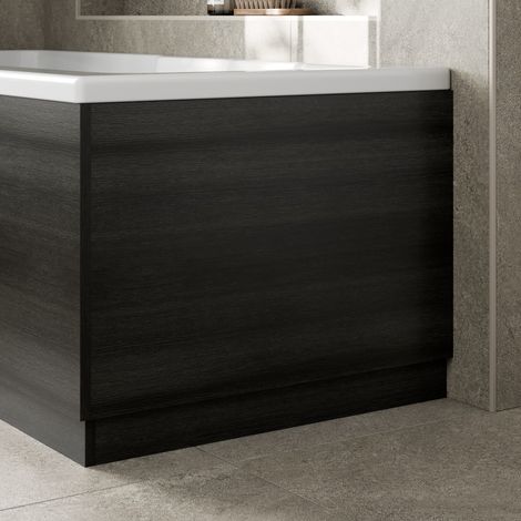 800mm End Bath Panel 16mm MFC Wood for Modern Bathroom Baths Plinth Easy to Cut Charcoal Grey (1/4)