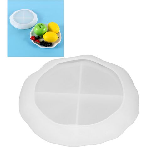 DIY-Epoxidharzform für runde und unregelmäßig ovale Tabletts, Obstschalen, Untersetzer, Silikonform für Epoxidharz, runde Epoxidharzform 60-713 (1/5)