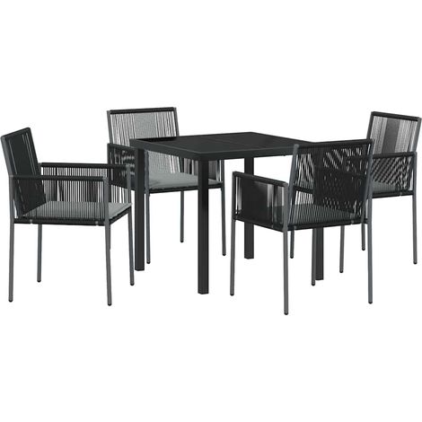 Garden Dining Set 5 pcs Black PE Rattan vidaXL (1/5)