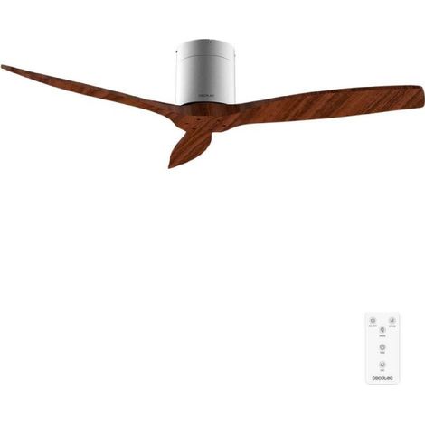 Cecotec Ventilador de Techo con Mando a Distancia de 52" EnergySilence 5400 Classic Iron&DarkWood. Motor DC 40W, 3 Aspas