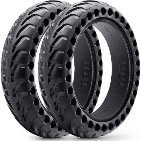 2 Pièces Pneus Pleins 8,5 x 2,0 (50/75-6.1) pour Trottinette Électrique - Increvables, Structure Nid d’Abeille, Sans Entretien, Compatibles Wispeed T855, Xiaomi M365/Pro 2 (1/5)