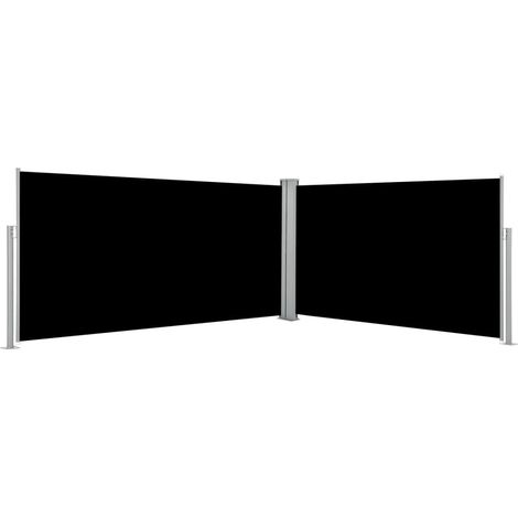Toldo lateral retráctil/protección visual para patio jardín terraza balcón 160 x 600 cm negro 020007437