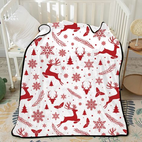 Couverture En Flanelle - 130 x 150 cm - Motif De Noël - Pour Canapé Lit Bureau Extérieur - 1 Pièce (1/5)