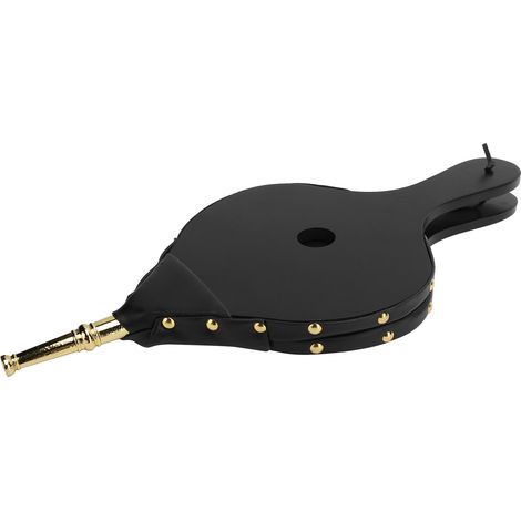 Soufflet de cheminée manuel en bois pour barbecue de camping, outil de feu avec buse dorée (1/5)