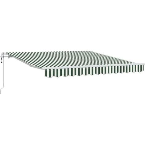 Store banne électrique rétractable, vert et blanc, 300 x 250 cm (1/5)