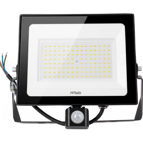 Projecteur LED 100W Noir avec Détecteur de Mouvement 10210lm IP65 Température de Couleur: Blanc neutre 4000K (1/5)