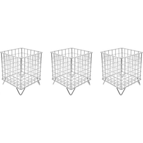 Lot de 3 paniers carrés en fil métallique pour capsules de café (argent) (1/3)