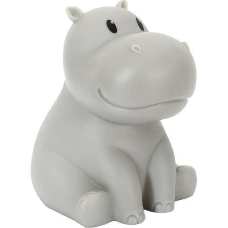 Lampe Veilleuse Enfant Led "Hippopotame" 16cm Gris (1/5)