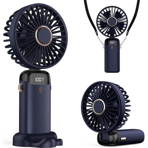 Wiederaufladbarer, tragbarer Mini-Ventilator mit 5000-mAh-Akku, 5 Geschwindigkeitsstufen und LED-Anzeige – langlebiger Tischventilator für Büro, Schlafzimmer, Outdoor-Aktivitäten und Reisen. (1/5)