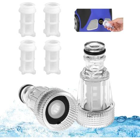 2 Pièces Filtre Eau, 3/4 Plastique Transparent, Nettoyeur Haute Pression, Pompe Jardin, Caravane (1/5)