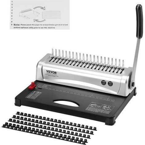 Machine à relier à peigne 21 trous capacité 450 feuilles formats A4 A5 Lettre avec 100 épines 9,5 mm (1/5)