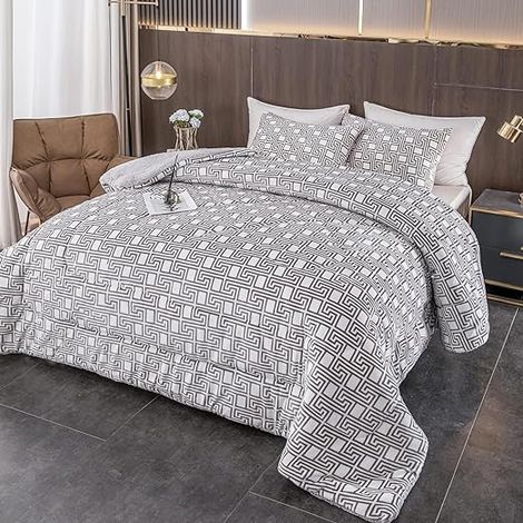 Edredón Invierno Borreguillo Nórdico de Microfibra - 180x240cm con 1 Funda Almohada - 240x260cm con 2 fundas Almohadas- Edredón Extra Suave, Cálido, Gruesa (1/5)