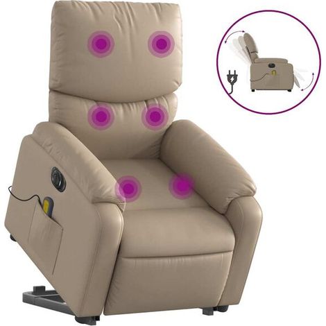 Fauteuil de massage électrique inclinable, couleur cappuccino, similicuir (1/5)