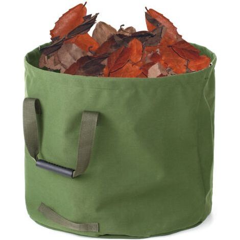 Reusable, water-resistant, foldable canvas garden bag for garden leaf waste (1/5)