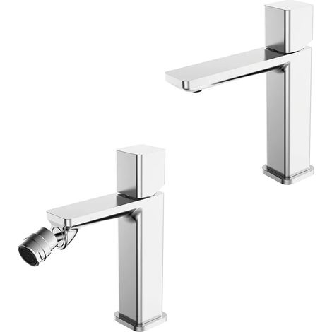 Set di rubinetti lavabo e bidet con manopola e scarico incluso Lotus (1/5)