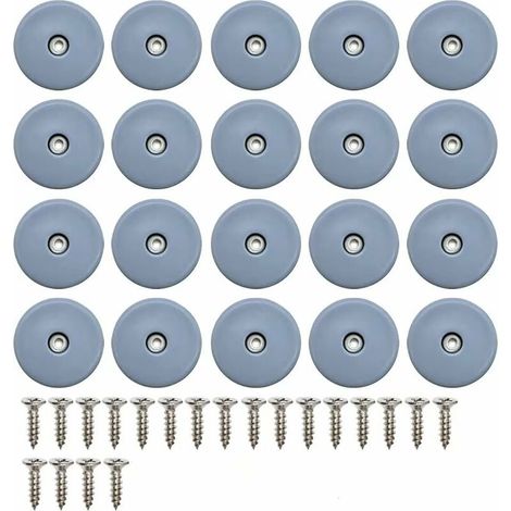 20 Stück runde Möbelgleiter in 22 mm, mit Schrauben, Teflon-Gleiter für Möbelgleiter, Stuhl, Nagel-zu-Nagel-Gleiter (1/5)