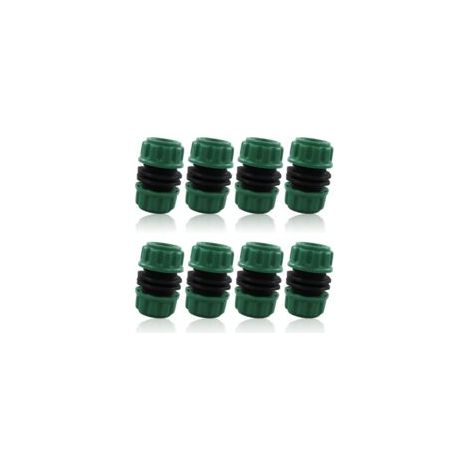 Packung mit 8 Schnellkupplungen für 1/2"-Schlauch, Kunststoff-Verlängerungskupplungen für den Garten (grün)