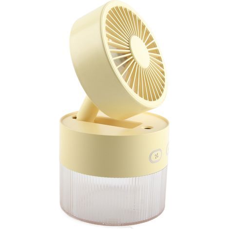 Mini-Falt-Wasserkühler-Ventilator, USB-Nebelventilator aus ABS, gelb, für Büro, Bibliothek oder Zuhause (1/5)