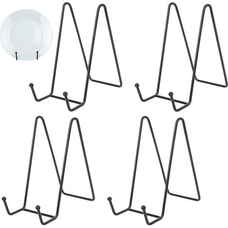 4 Pz Support Assiette, Porte Assiette Chevalet en Métal, 15 cm Support Presentoir pour Porte Livre Photo Table assiettes décoratives (1/5)