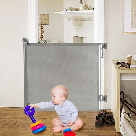 SWANEW Cancelletto di sicurezza estensibile. cancelletto per scale. cancelletto per bambini e animali domestici 0-180cm Grigio (1/5)