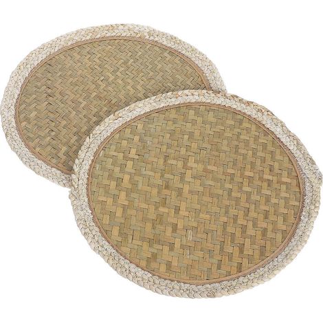 Sets de table rustiques en bambou résistant à la chaleur, comprenant 2 sets de table tissés. (1/5)