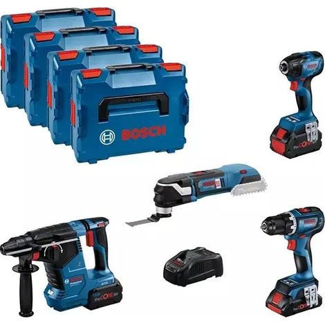Bosch – Combo Kit 615990N34 – 4 outils électroportatifs 18V – 2 batteries 4.0Ah et 5.5Ah – Moteur Brushless pour performances optimales (1/5)