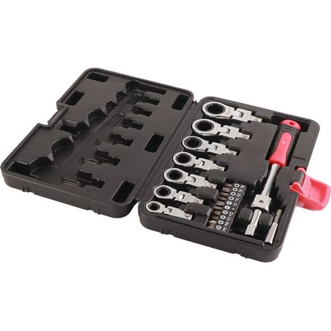 20 Embouts de Clé à Cliquet Rotative 180° avec Poignée Interchangeable pour Boulons et Écrous (1/5)