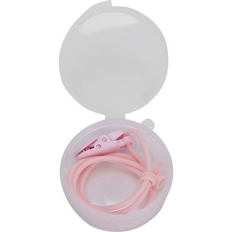 Cordon de Sécurité Anti-Perte en Silicone Élastique pour Appareils Auditifs BTE - Enfant (Rose) (1/5)