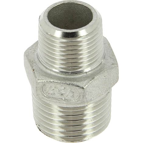 Mamelon inox réduit Mâle 1/2-3/8