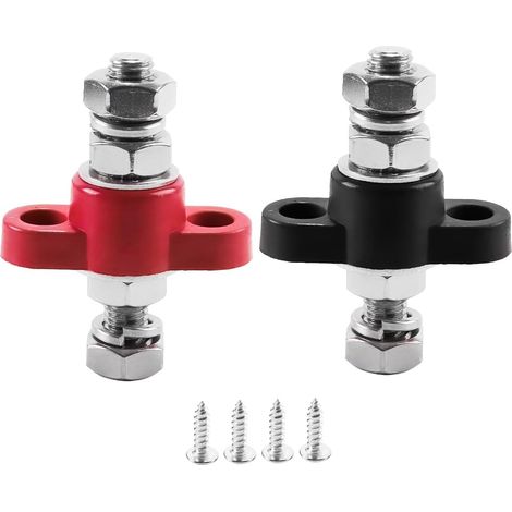 Une Paire de bornes de Batterie à Distance M10 compatibles avec Voiture, véhicule, Camping-Car, Bateau (Rouge et Noir) (1/5)