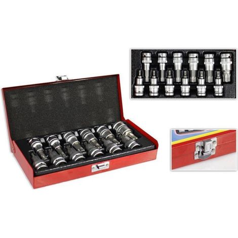 Trade Shop - Juego De 13 Pzs De Vaso Torx Para Taladros Destornilladores Hasta T80 -