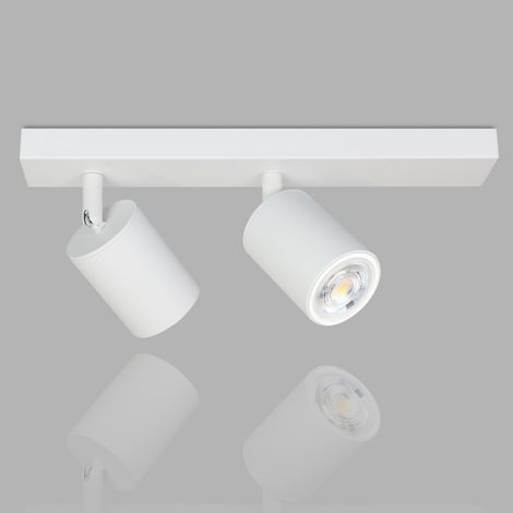 GBLY Deckenlampe 2 Flammig Deckenstrahler Weiss - Flur Deckenleuchte GU10 Modern Deckenspot Schwenkbar 350° MAX.25W Wandstrahler lampe für Wohnzimmer Schlafzimmer Küche (ohne Leuchtmittel)